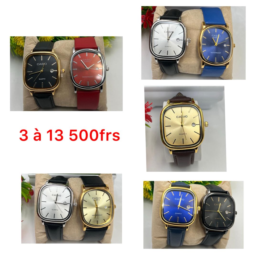 Montres Casio avec bracelet en cuir