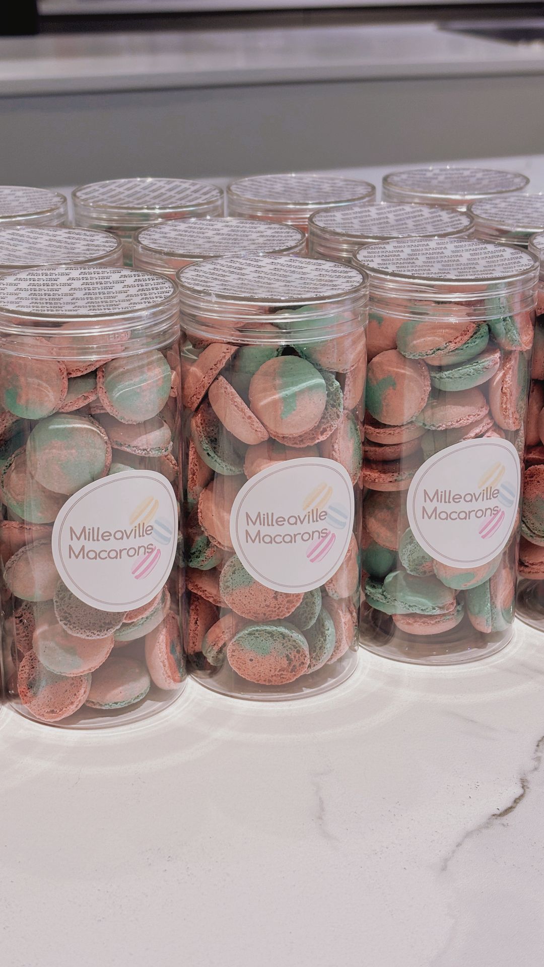 Mini Crunchy Macarons Shells (double the size of our OG black lid tub)