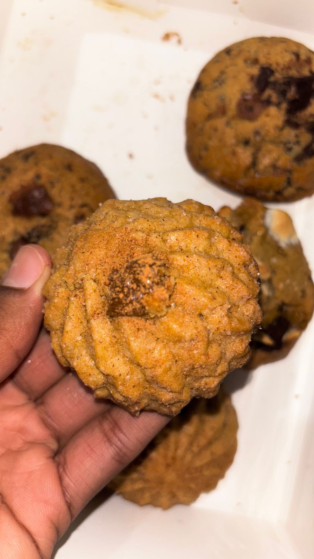 Churro cookie rellena de dulce de leche 