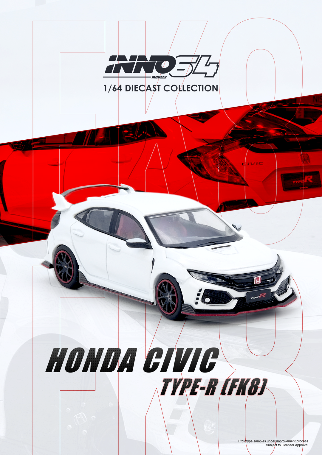 INNO MODEL 1/64 HONDA CIVIC TYPE-R (FK8) - WHITE