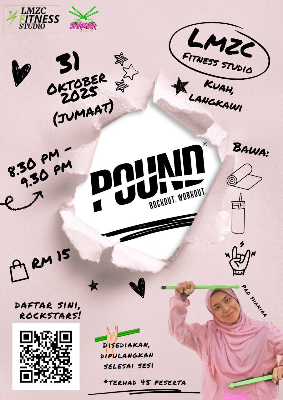 LADIES POUNDFIT @ KUAH (LMZC FITNESS STUDIO-31 OKTOBER 25, 8.30 PM)