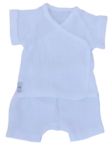 White Muslin 2-Piece Set – Gender Neutral Baby Outfit