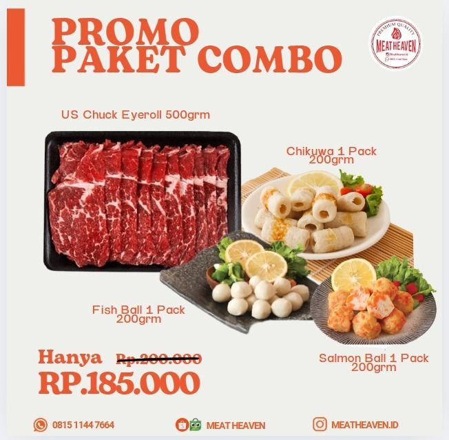 PROMO PAKET COMBO (Chuckeyeroll 500gr+Fish Ball+Salmon Ball +Chikuwa)