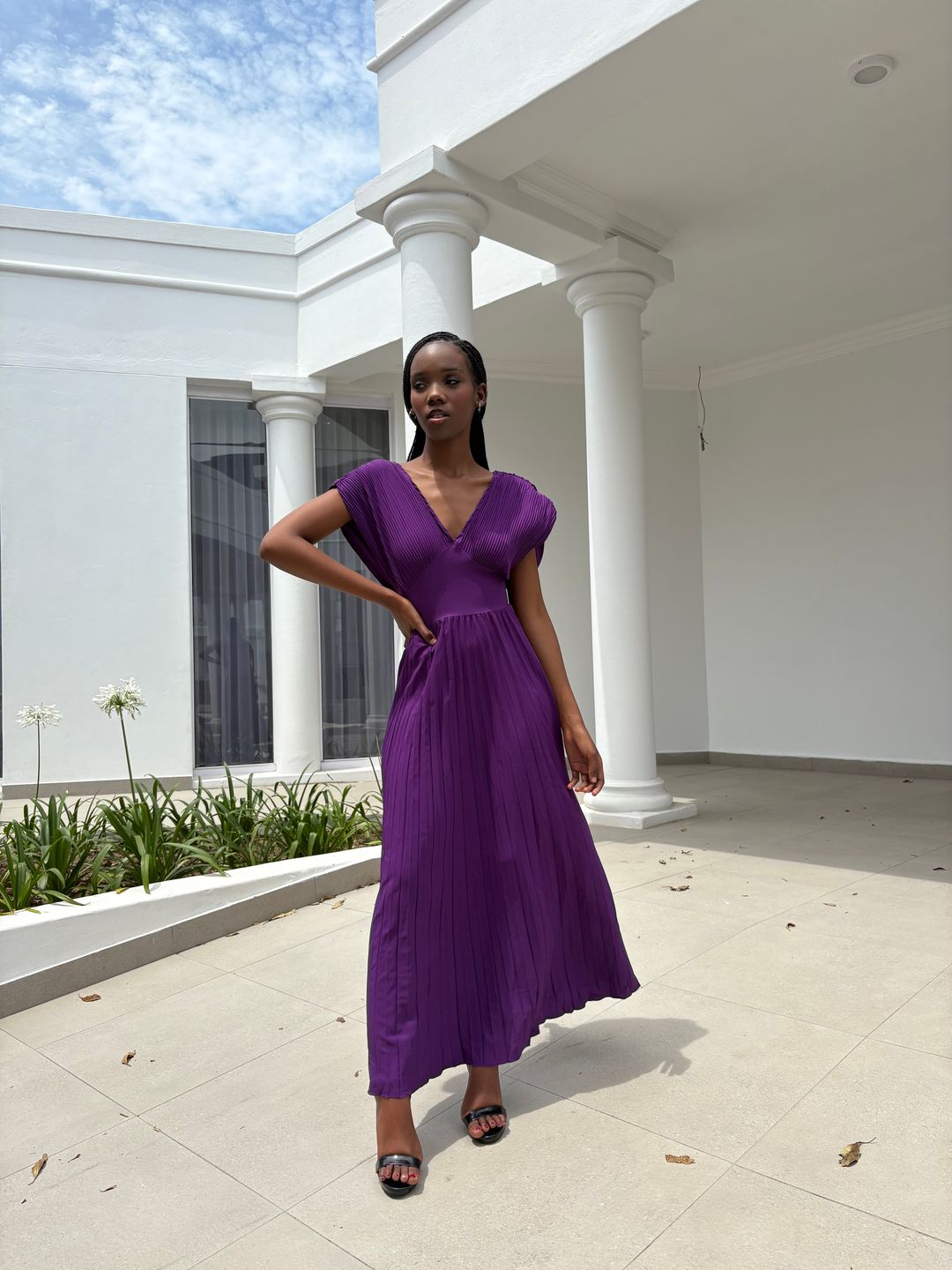 Opulence chic pleat maxi