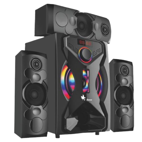 3.1 CH Home Theater Speaker System with 6.5" Subwoofer, Bluetooth, USB, FM, SD, Remote Control, 40W + 10W×3 Output, Digital Amplifier, AC/DC Power