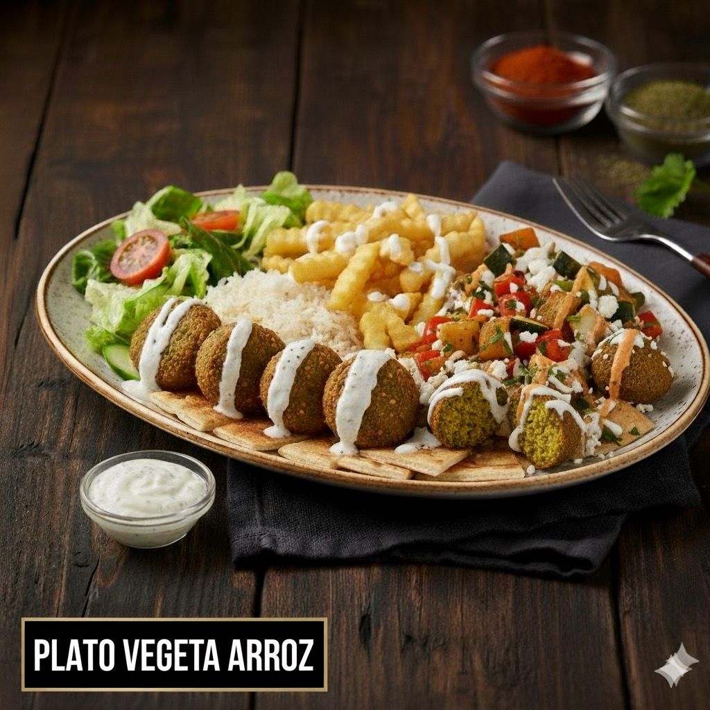 Plato vegetal con arroz