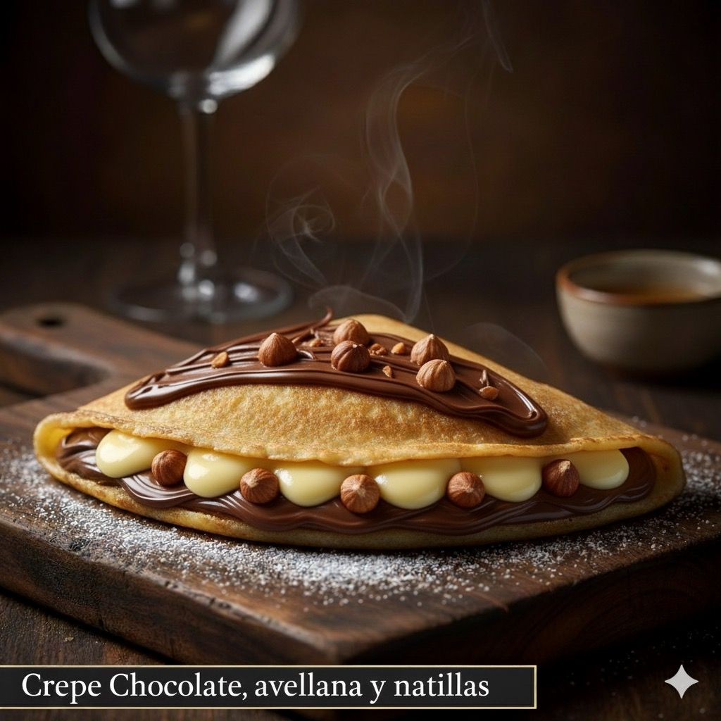 Crepe Chocolate, avellana y natillas