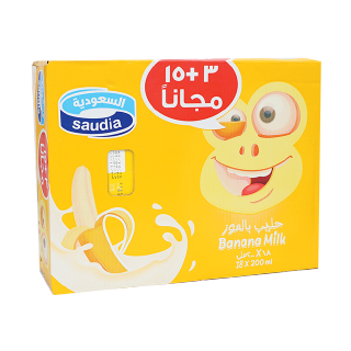 SAUDIA BANANA MILK (S) 18*200ML