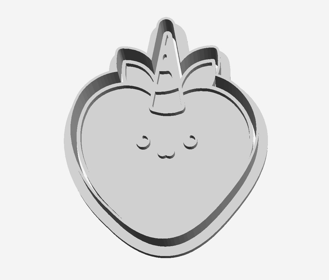 Unicorn Heart with detail Cookie Cutter  