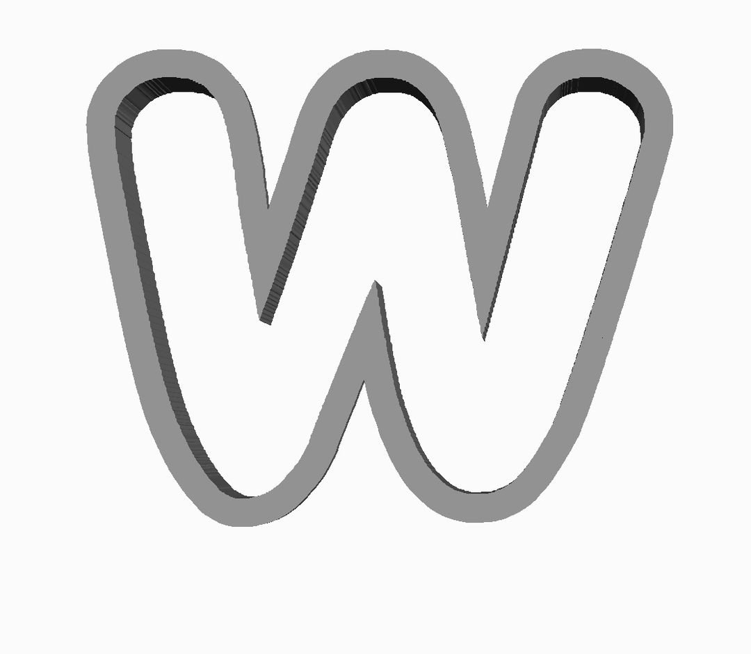 w (alphabet) Cookie Cutter                      
