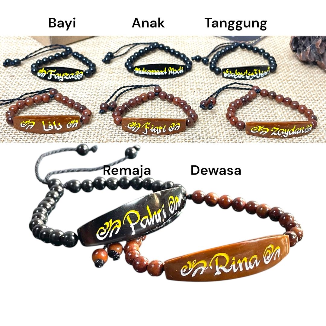 Gelang flat ukir Nama bayi anak remaja dewasa