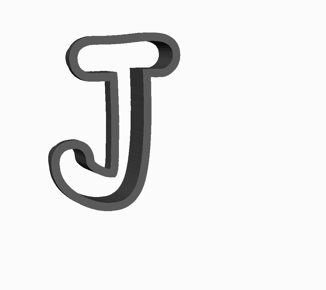 J (alphabet) Cookie Cutter                       
