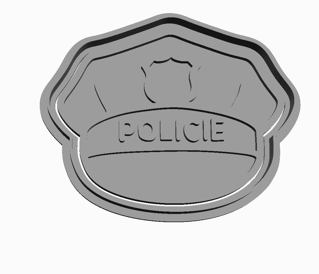 Police Hat Cookie Cutter          