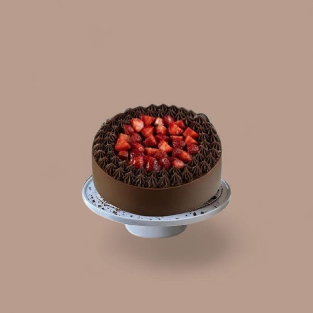 Strawberry And Vanilla Chocolate Truffle Cake
