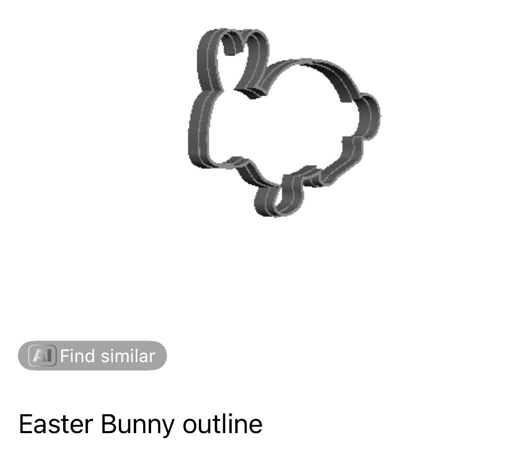 Easter Bunny outline Cookie Cutter                   