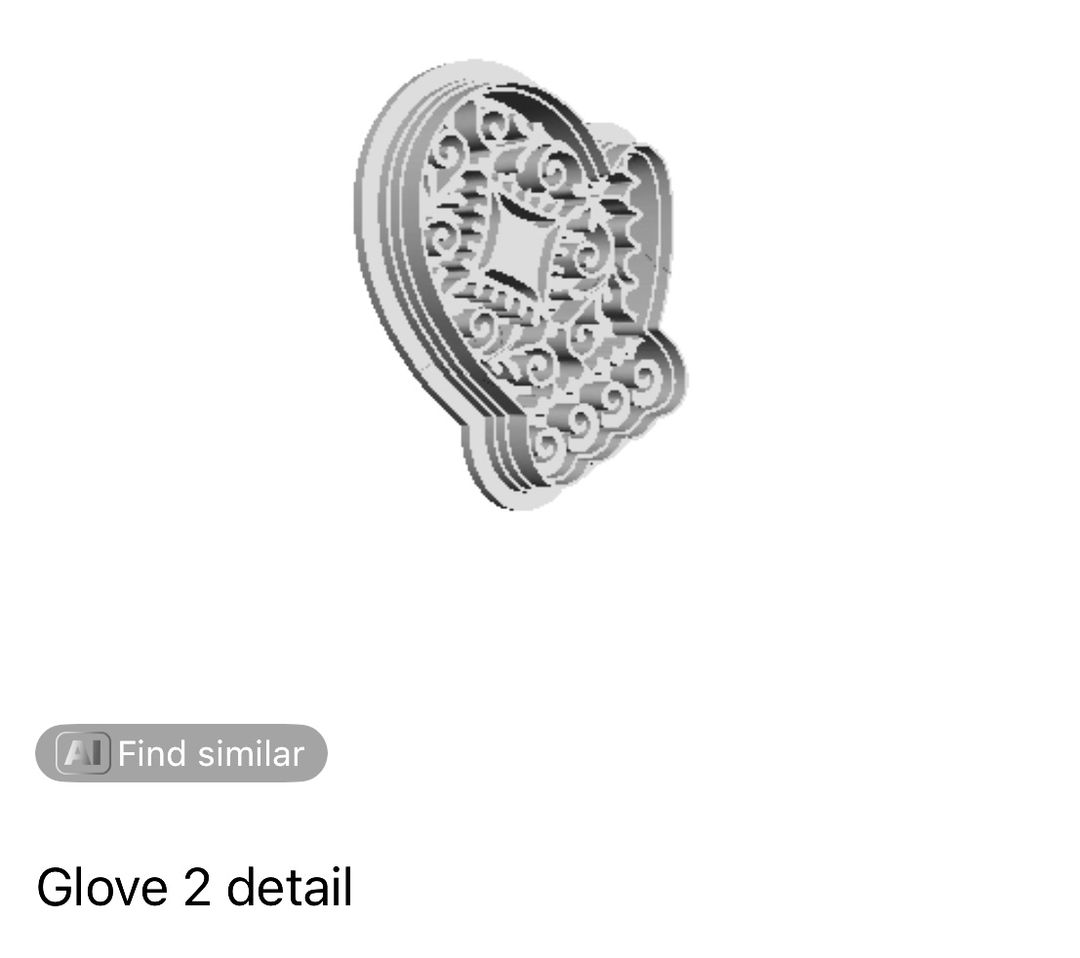 Glove 2 detail Cookie Cutter           