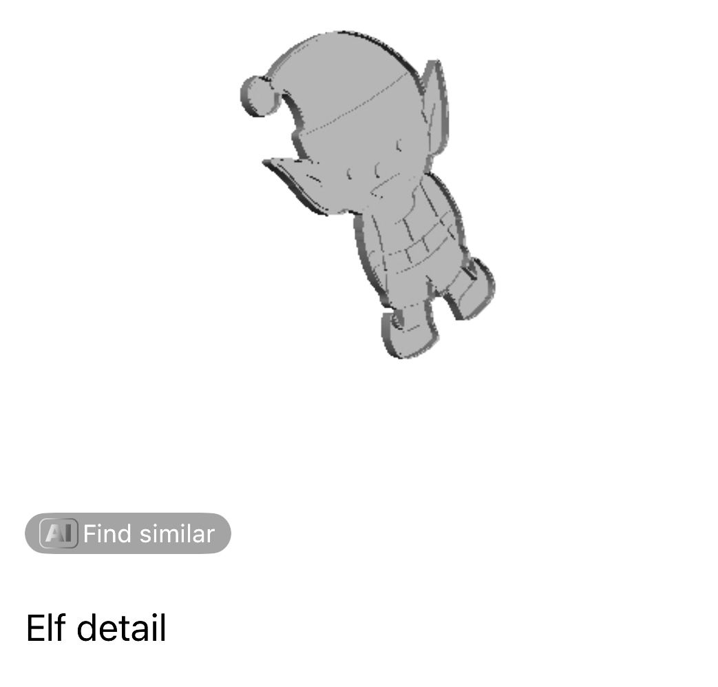 Elf detail  Cookie Cutter        