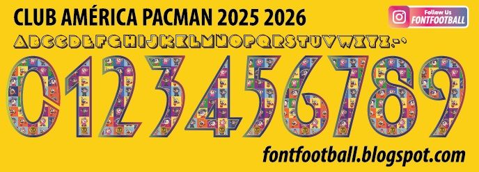Font Vector Club América PacMan 2025 2026 kit