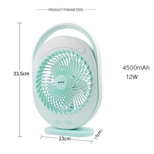 Kamisafe Rechargeable LED Multi-Functional Fan,4500mAh,3 Speed,With Night Light,Table Fan
