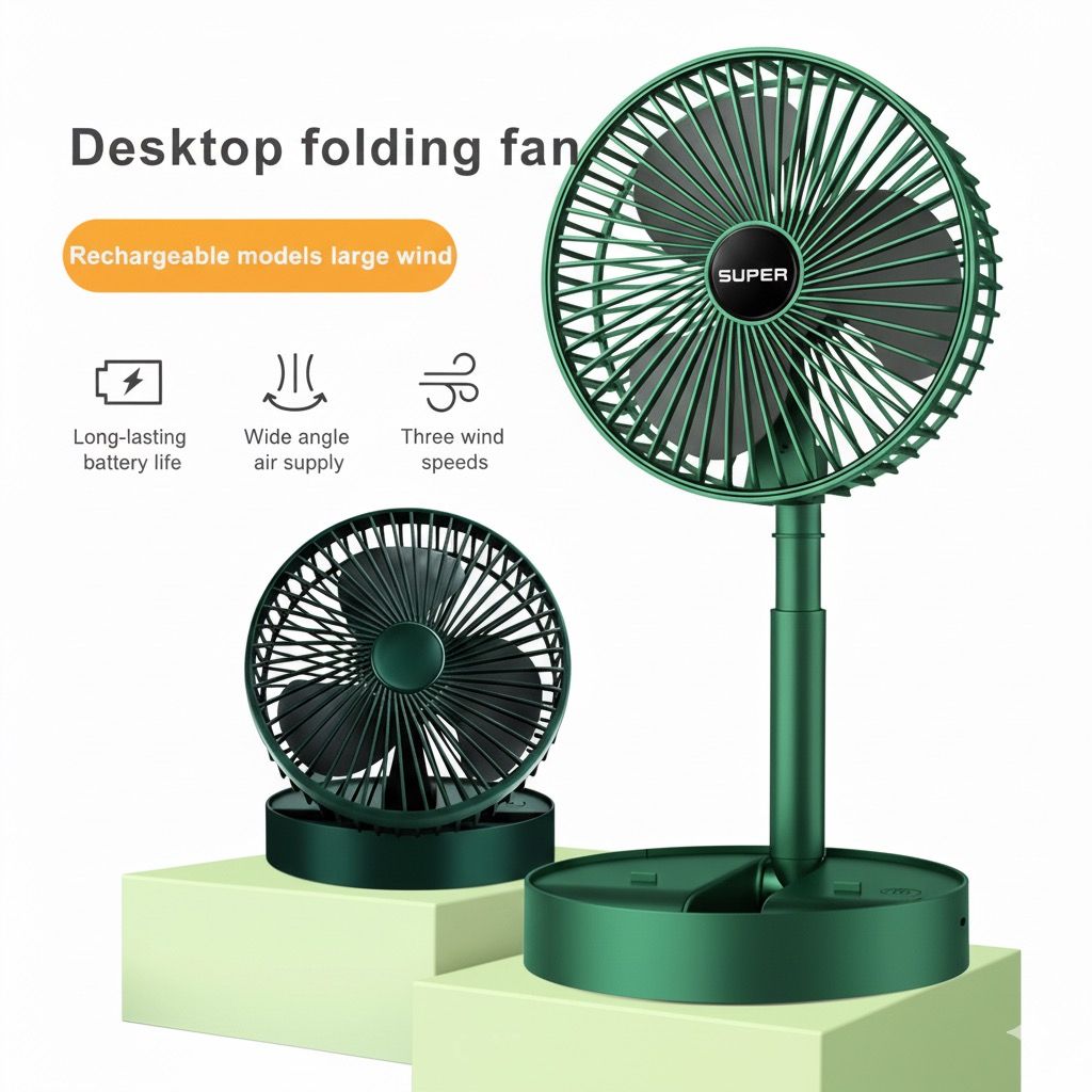 Foldable Retractable Small Fan Mini Portable Charging USB Home Mini Electric Fan