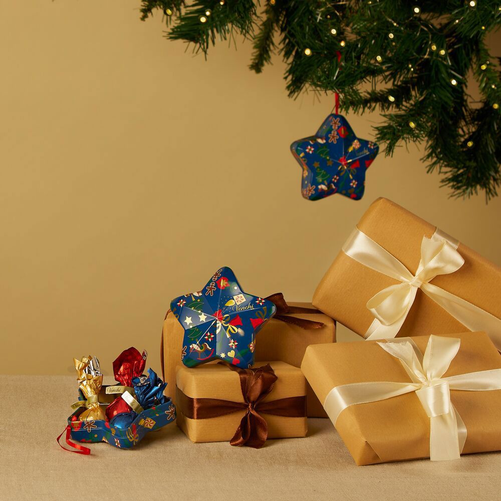 2025 XMAS STAR TIN BLUE ALICE ASSORTED CHOCOLATES