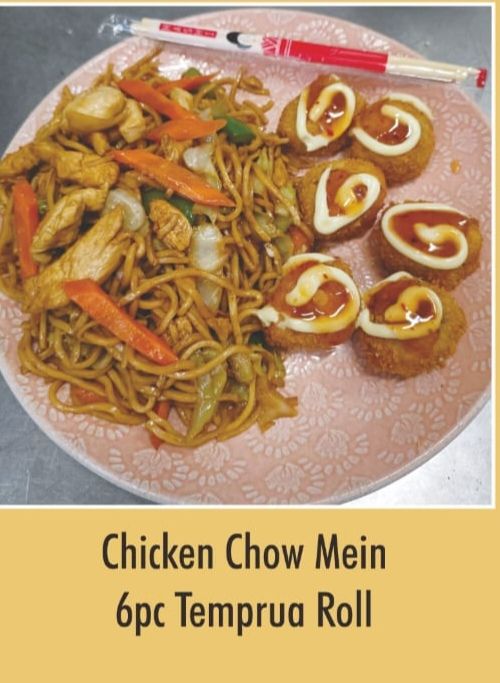 Chicken Chow Mein 6pc Tempura Roll