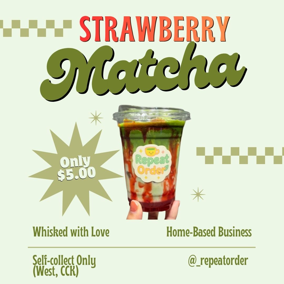 Strawberry Matcha Latte (Cold)