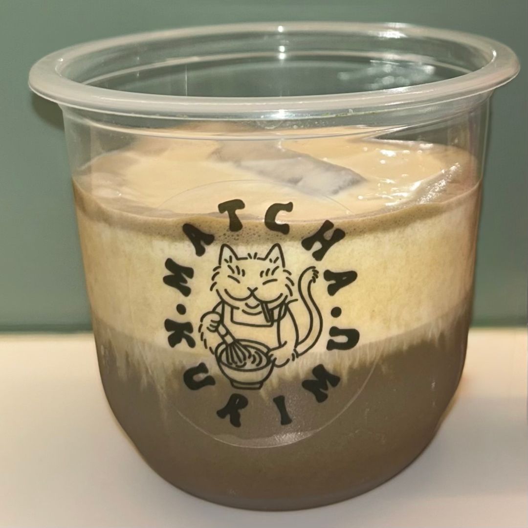 Salted maple cold foam hojicha latte 