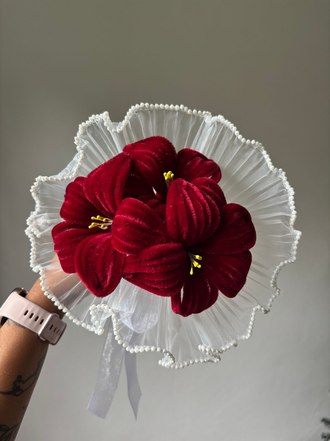 Royalty Deep red Lily bouquet