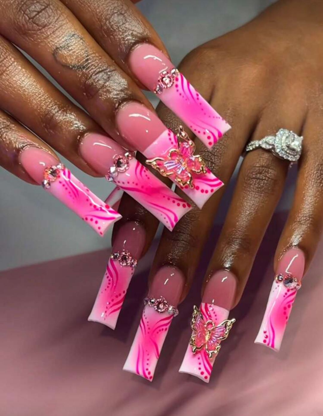 Pink Butterfly Dream Press-Ons