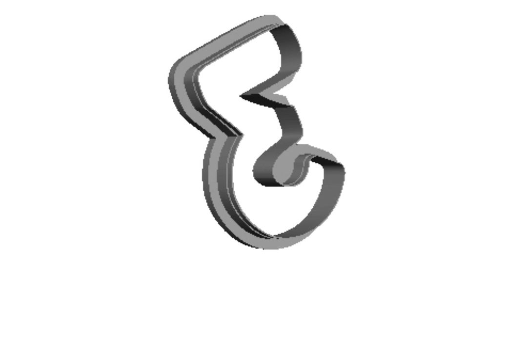 Letter 3 Cookie Cutter              