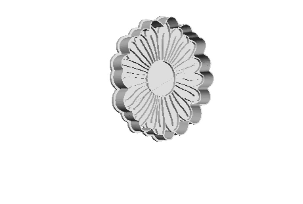 Flower 1 outline with detail Cookie Cutter       