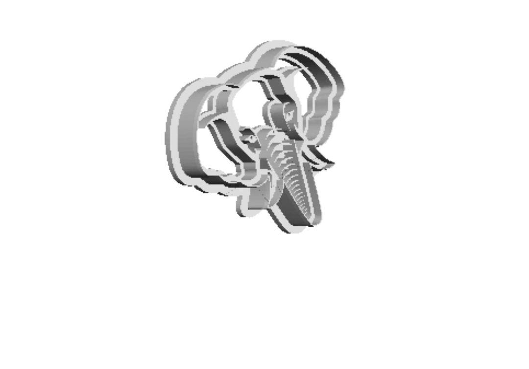 Elephant head outline Cookie Cutter   