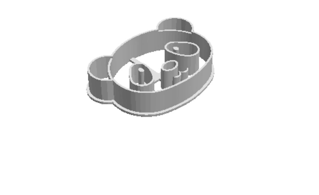 Panda Head outline Cookie Cutter