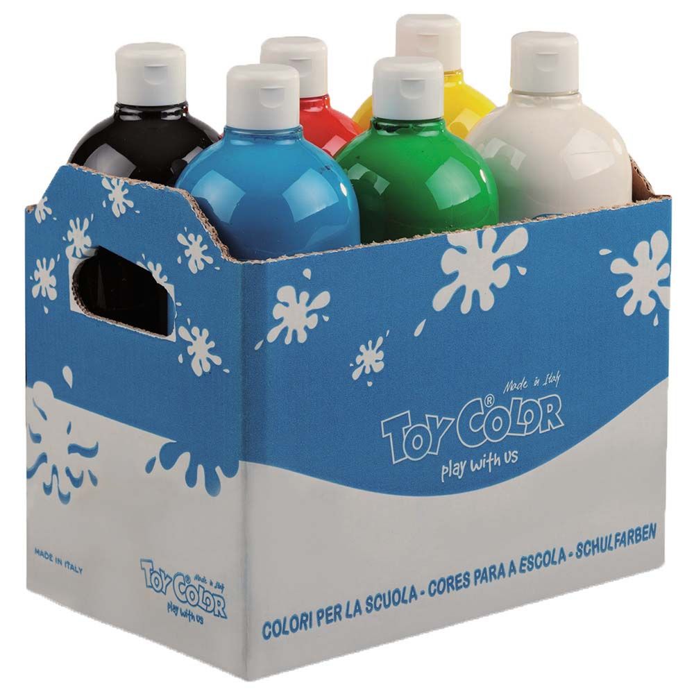 Toy Color Superwashable Ready-Mix Tempera Paint - Bulk Pack 6 x 1L
