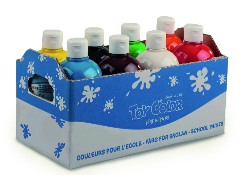 Toy Color Superwashable Ready-Mix Tempera Paint - Bulk Pack 8 x 500ml
