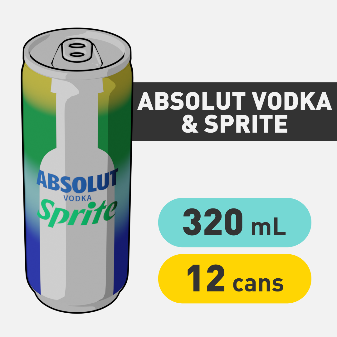 Absolut Vodka Sprite - 320mL - CAN x12