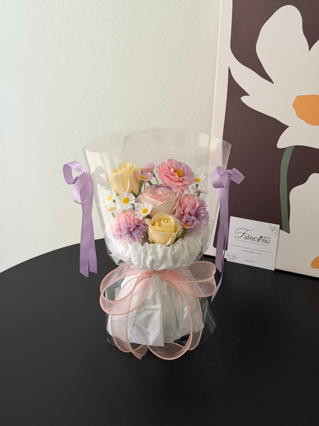 Soap Flower Mixed Transparent Bouquet 