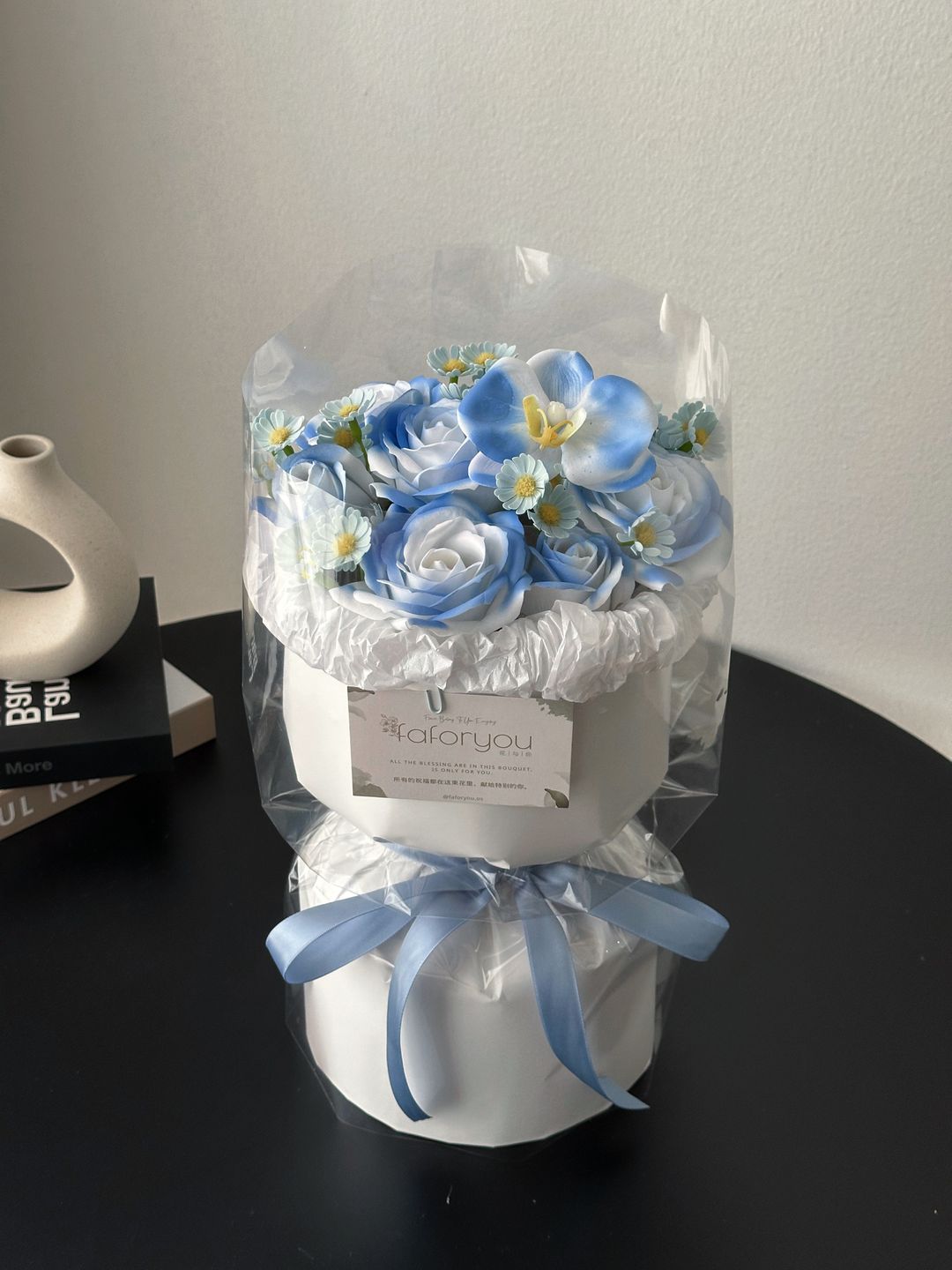 Soap Flower Mixed Transparent Round Bouquet  