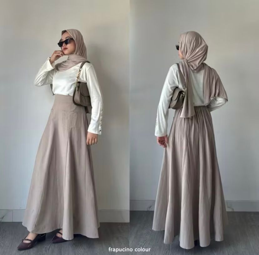 OMIRA SKIRT (LINE A FLARE MAXI)