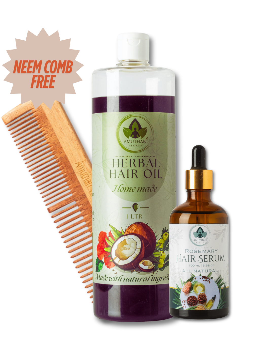 1Ltr Herbal Hair Oil & 100 ML Rosemary Serum