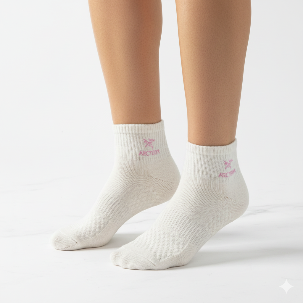 [10196] - 2 Pairs Women’s High-Cotton Crew Socks – Cushioned, Antibacterial & Sweat-Absorbing 