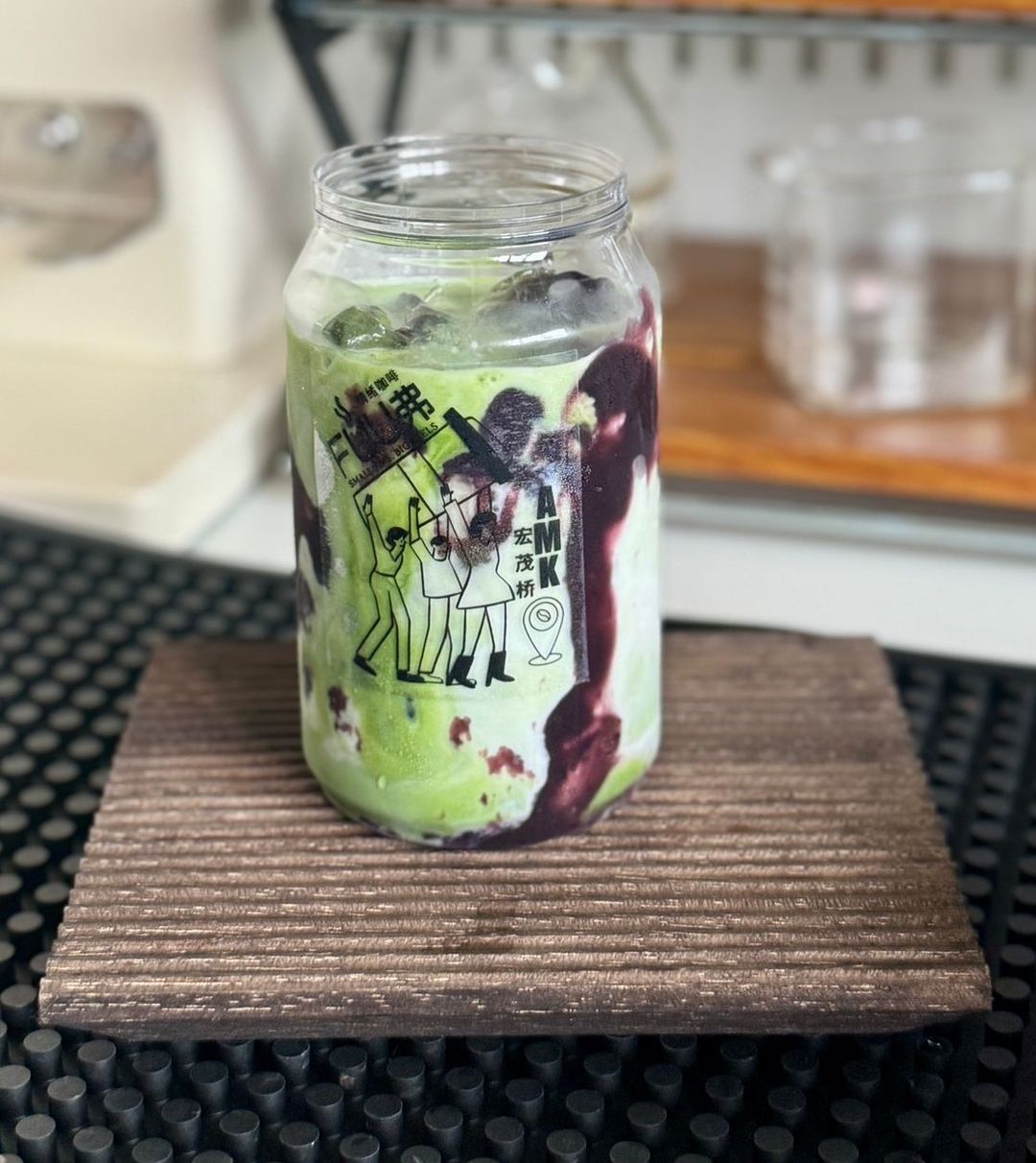 New! - Iced Midnight Taro Matcha Latte 