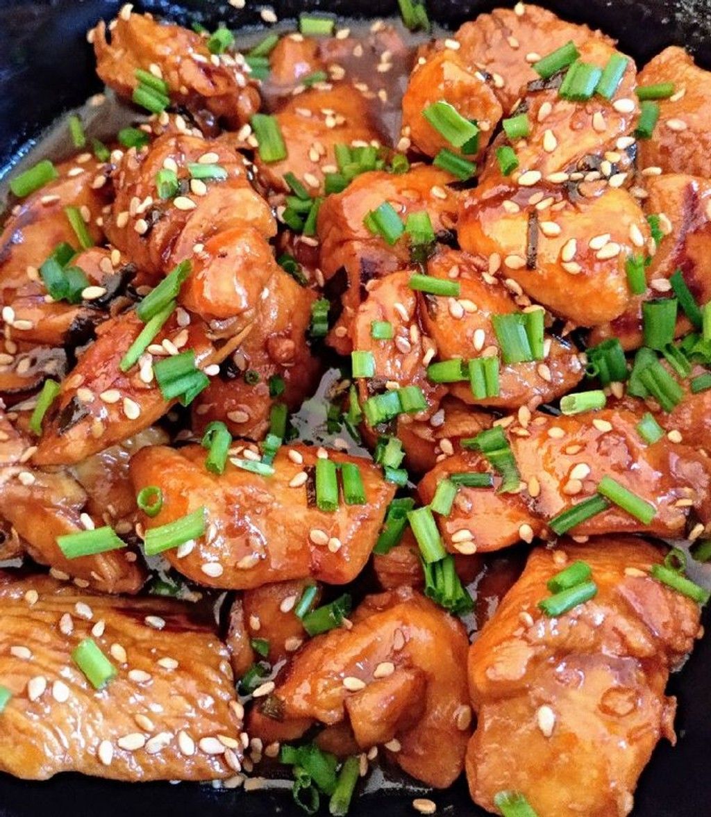 Pechuga de pollo en salsa teriyaki