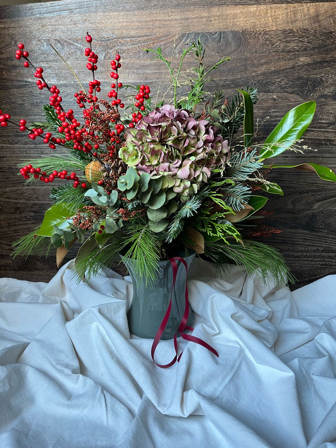 RAMO DE HORTENSIA E ILEX