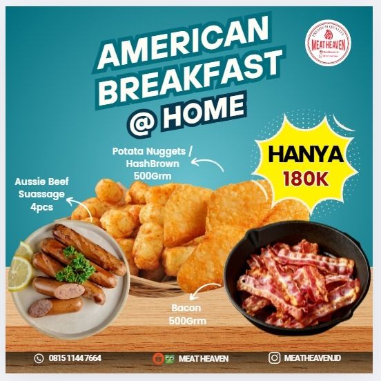 Paket HEMAT American Breakfast With Hasbrown