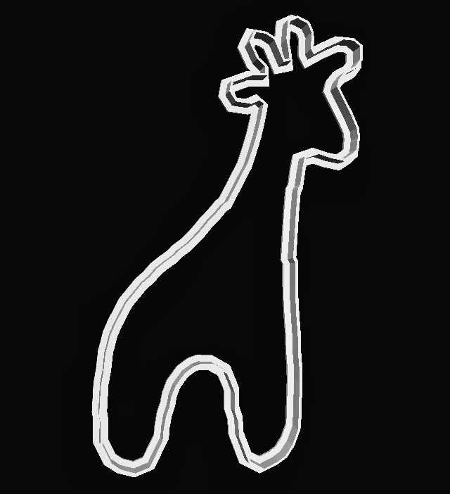 Giraffe 2 outline Cookie Cutter  