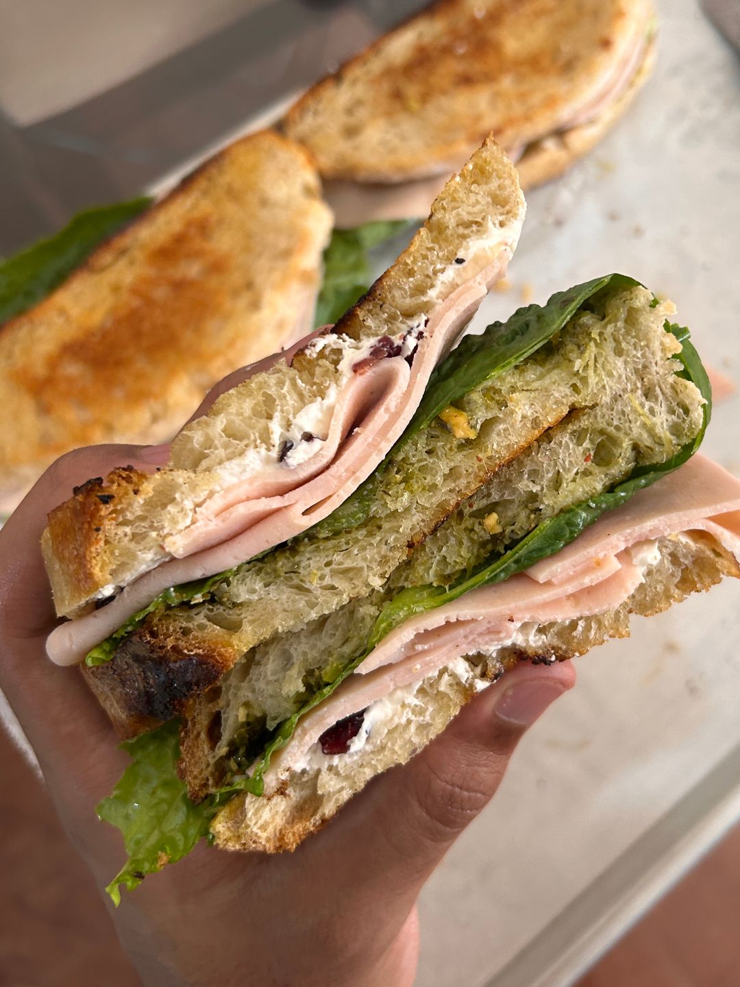 Verde toscana sourdough sandwich