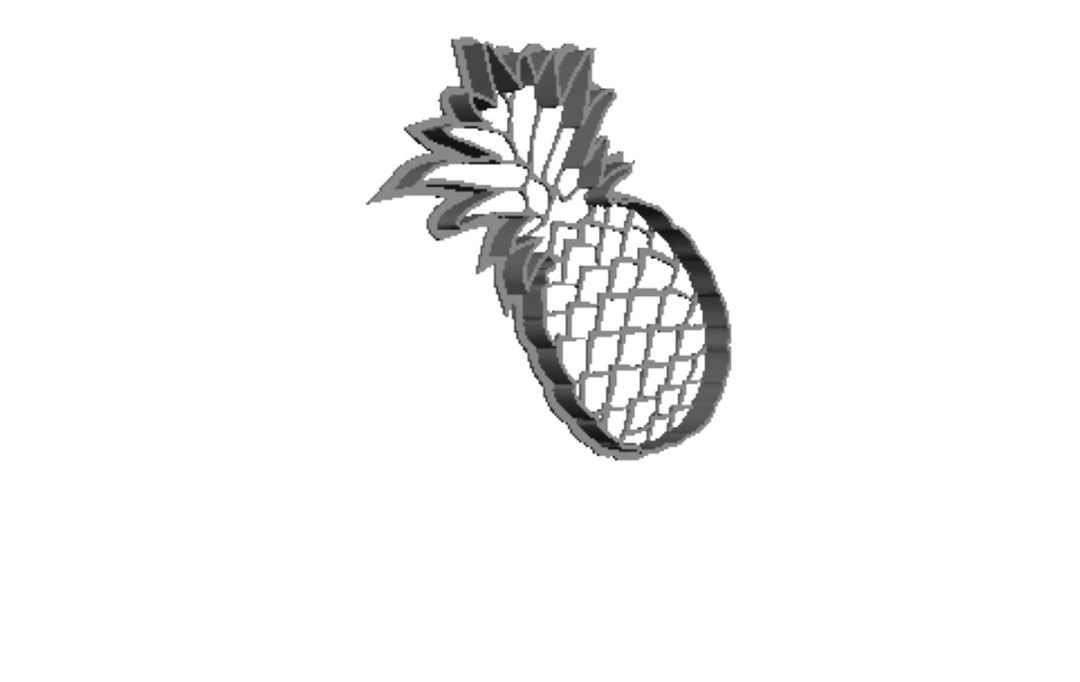 Pineapple 2 outline Cookie Cutter     