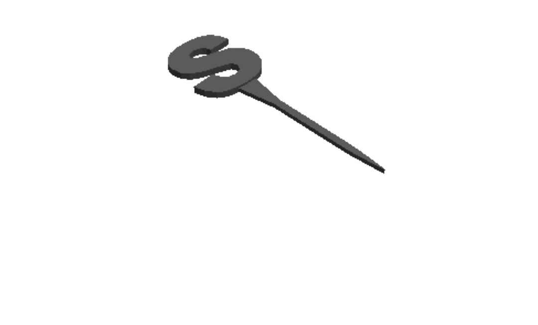 S cake topper outline Cookie Cutter      